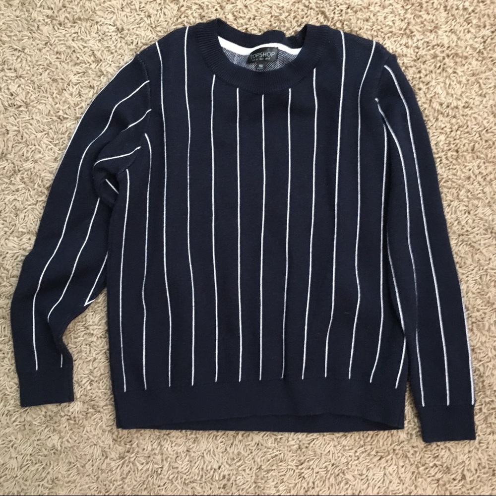SOLD: Topshop Striped Navy Sweater